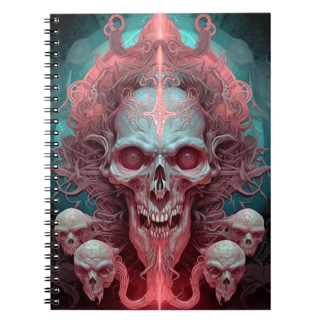 Surreal Skull Gothic Horror Art Notebook (Front)