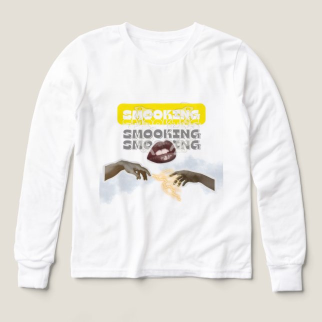 Surreal Smoking Lips and Michelangelo Hands PopArt (Design Front)