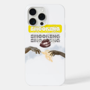 Surreal Smoking Lips and Michelangelo Hands PopArt iPhone 15 Pro Max Case