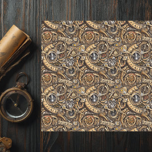 Surreal Steampunk Gears Pattern  Tissue Paper