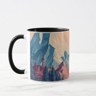 Surreal stylized landscape mug