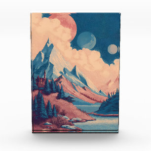 Surreal stylized landscape photo block