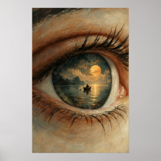 Surreal Sunset Eye Art Print