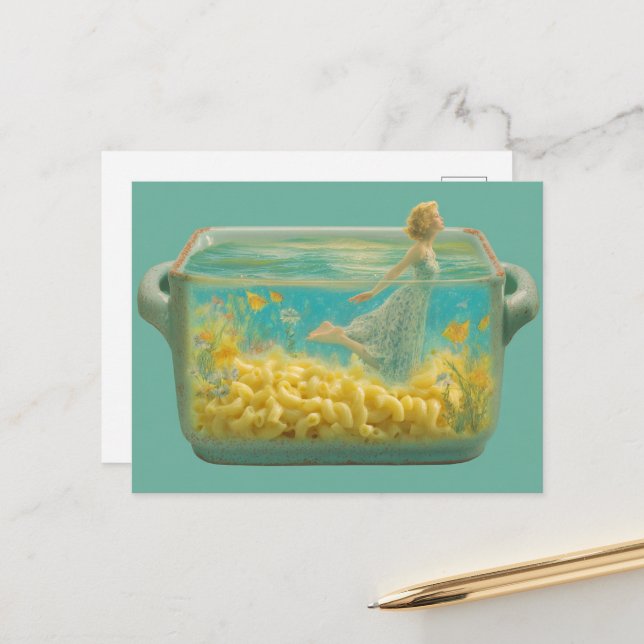 Surreal Swimming in a casserole dish  Postcard (Front/Back In Situ)