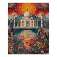 Surreal Taj Mahal Dreamscape Vibrant India