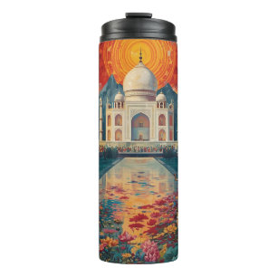 Surreal Taj Mahal Dreamscape Vibrant India  Thermal Tumbler