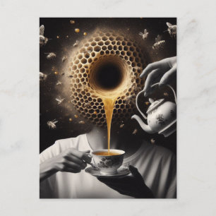 Surreal Tea Time With Bees Postcard