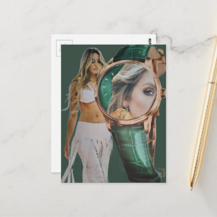 Surreal Time for Fashion Lady Collage Postcard