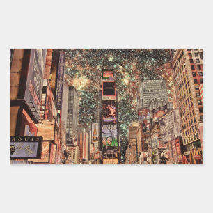 Surreal Times Square Rectangular Sticker