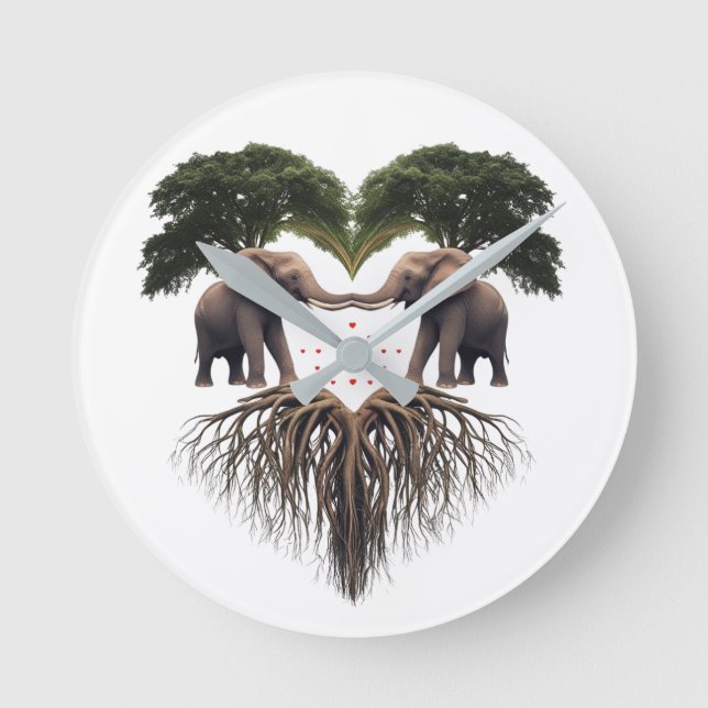 Surreal Tree and Fish Balance Table Lamp Round Clock (Front)