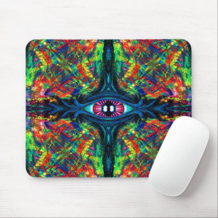 Surreal Twisted Trippy Eye Visionary Oil Painting  Mouse Pad
