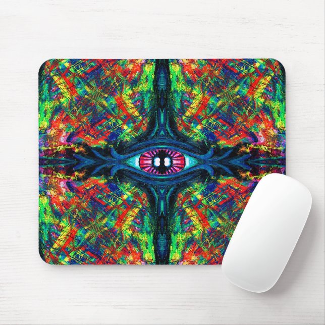 Surreal Twisted Trippy Eye Visionary Oil Painting  Mouse Pad (With Mouse)