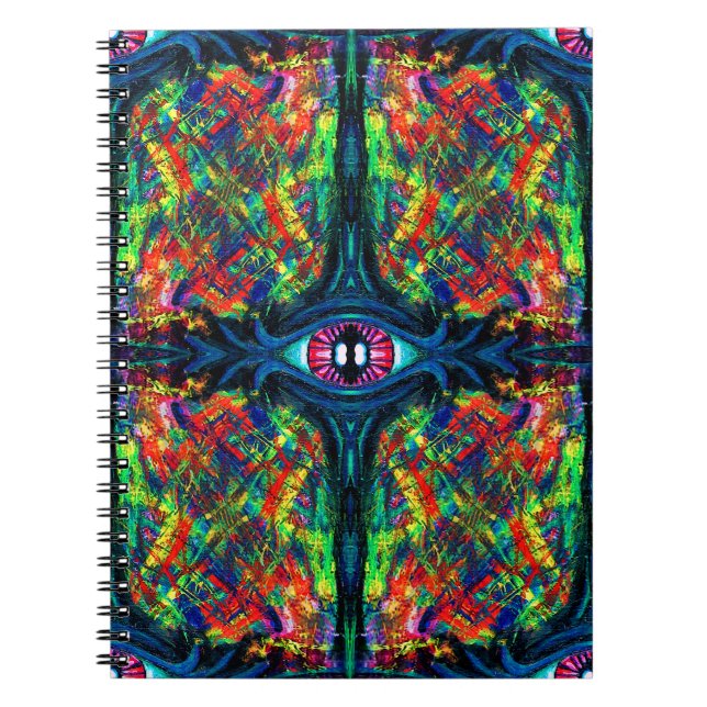 Surreal Twisted Trippy Eye Visionary Oil Painting  Spiral Notebook (Front)