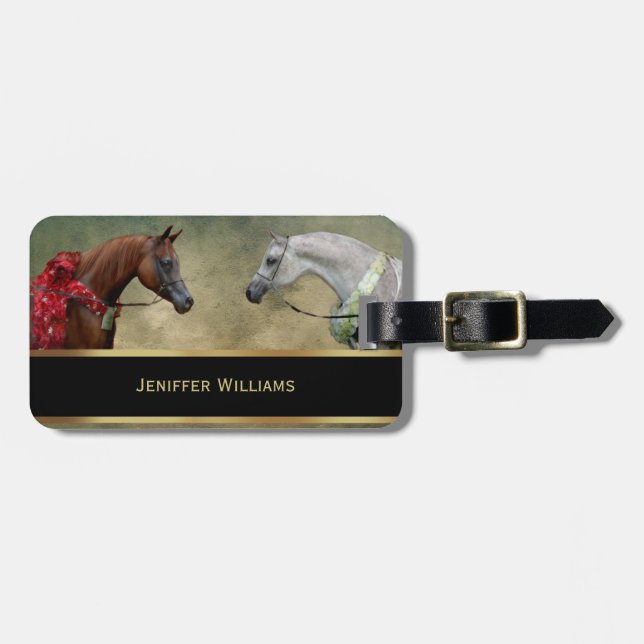 Surreal two horses painting.                       luggage tag (Front Horizontal)