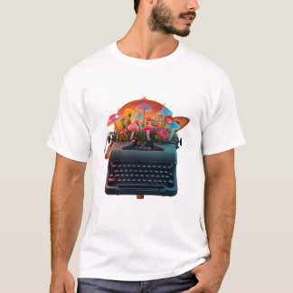 Surreal Typewriter Garden Graphic T-Shirt