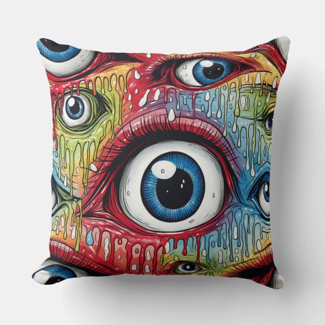 Surreal Visuals in Striking Patterns Cushion (Front)