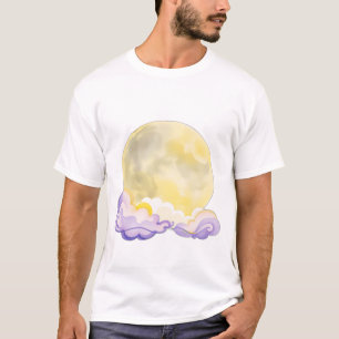 Surreal Watercolor Moon with Stars T-Shirt