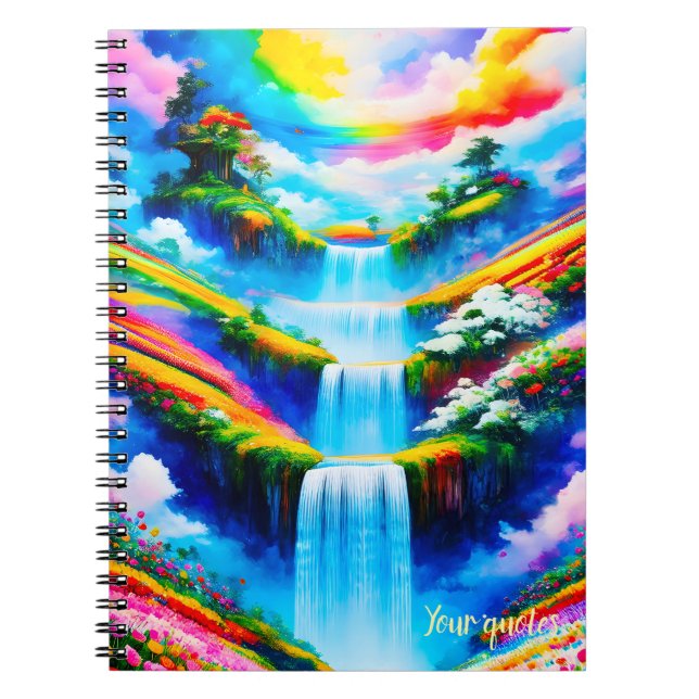 Surreal Waterfall Fantasy Art Notebook (Front)