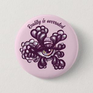 Surreal Weirdcore Eye Artwork in Dreamy Pastel 6 Cm Round Badge