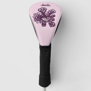 Surreal Weirdcore Eye Artwork in Dreamy Pastel Golf Head Cover