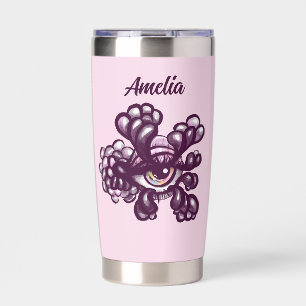 Surreal Weirdcore Eye Artwork in Dreamy Pastel Insulated Tumbler