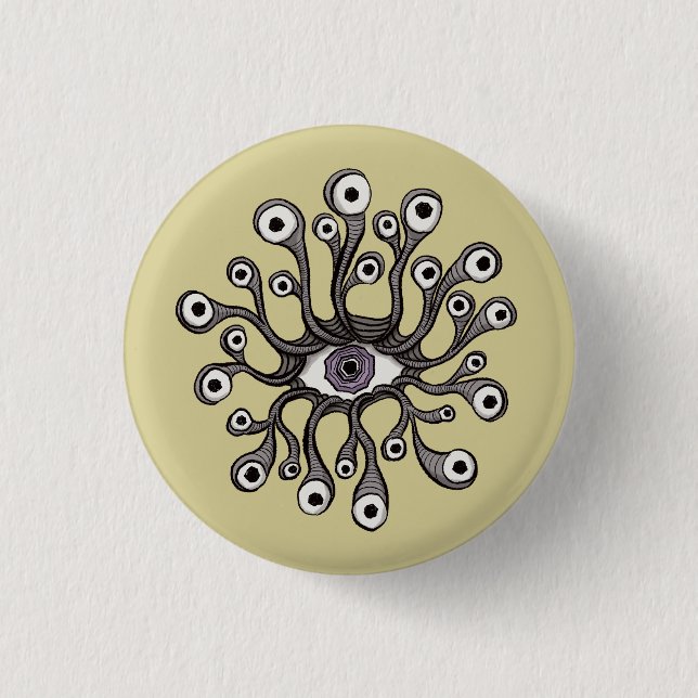 Surreal Weirdcore Eye Tentacle Artwork 3 Cm Round Badge (Front)