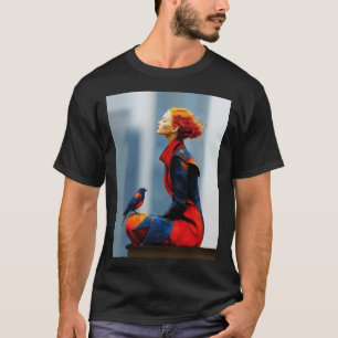 Surreal Woman and Bird T-Shirt