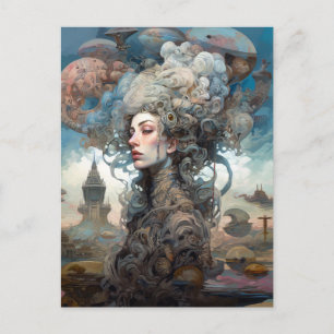 Surreal Woman Landscape Fantasy Art Postcard