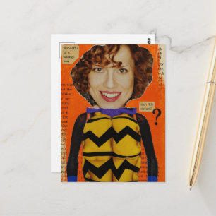 Surreal Woman With A Spider Body Mixed Media Postcard