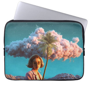 Surreal Woman with Palm Tree Laptop Sleeve