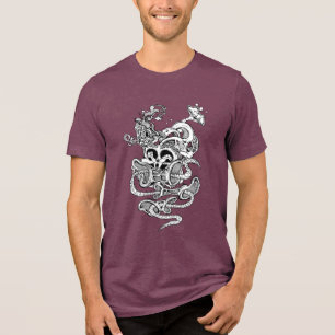 Surreal Writhing Weird Abstract Art Graphic Tri-Blend Shirt