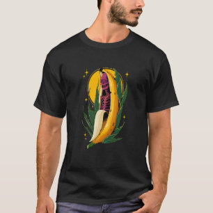 Surreal Yellow Banana Fruit with Skeleton Inside F T-Shirt