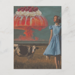 Surreal Yummy Cherry Desert in the Dairy Pasture Postcard