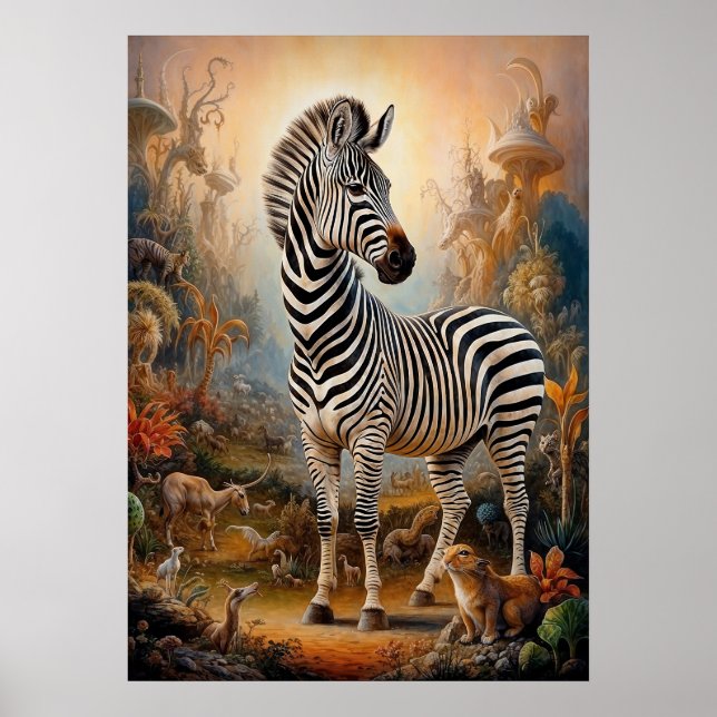 Surreal Zebra Safari Poster (Front)