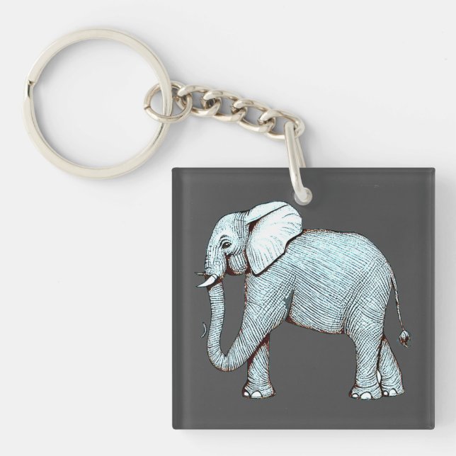 Surrealephant - Surreal Elephant Illustration Key Ring (Front)