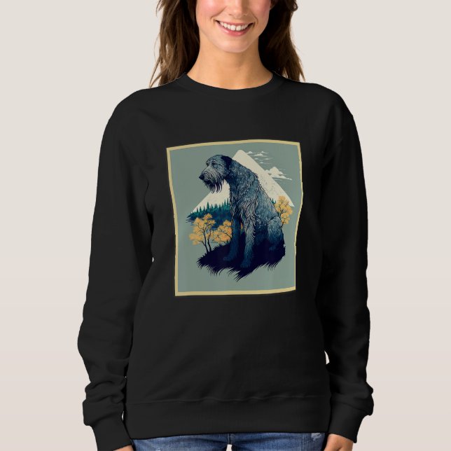 Surrealism Japanese Painting Irish Wolfhound dog Sweatshirt (Front)