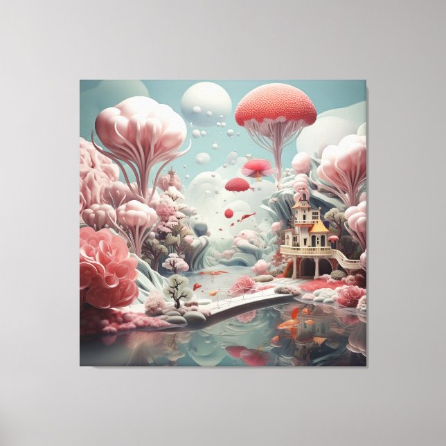 Surrealist Art - the mundane to an illusion Canvas Print (Front)