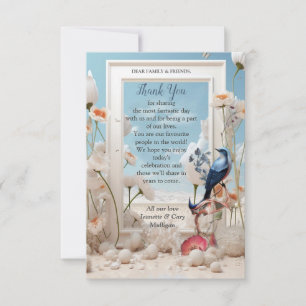 Surrealist Art with Flowers & Birds RSVP Card