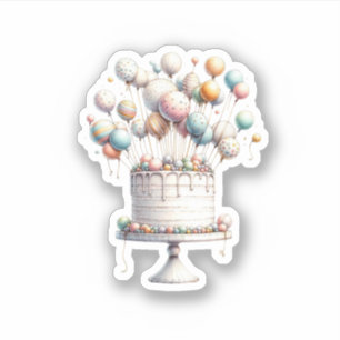 Surrealist Balloons and Birthday Cake