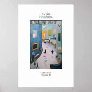 Surrealist Gallery Scene Wall Art Print - Abstract