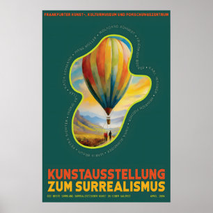 Surrealist Hot Air Balloon Exhibition Poster Green