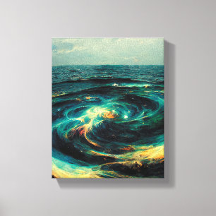 Surrealistic Art   A Galaxy Of Ocean Canvas Print