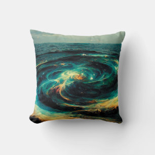Surrealistic Art A Galaxy Of Ocean Cushion
