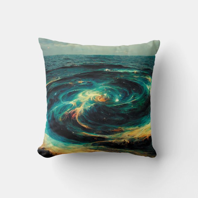 Surrealistic Art | A Galaxy Of Ocean Cushion (Front)