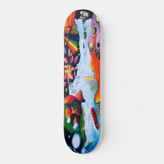 Surrealistic Dali Style Mushroom Wonderland Skateboard (Front)