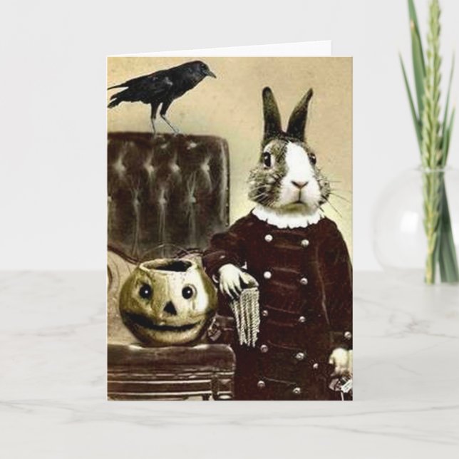 Surrealistic Vintage Art Halloween Greeting card (Front)