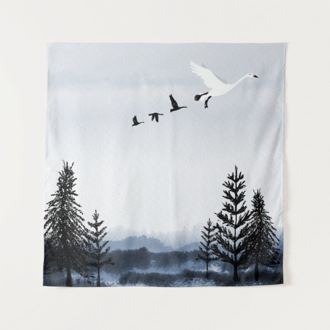 Surrealistic winter landscape  tapestry (Front)
