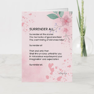  Surrender All - Motivational Empowerment Poem  Foil Greeting Card
