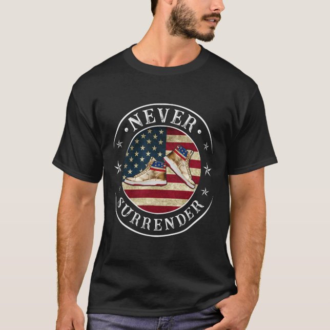 Surrender Gold Sneakers Flag Trump 2024  (Front)