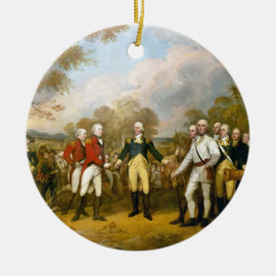 Surrender of General Burgoyne by John Trumbull Ceramic Tree Decoration